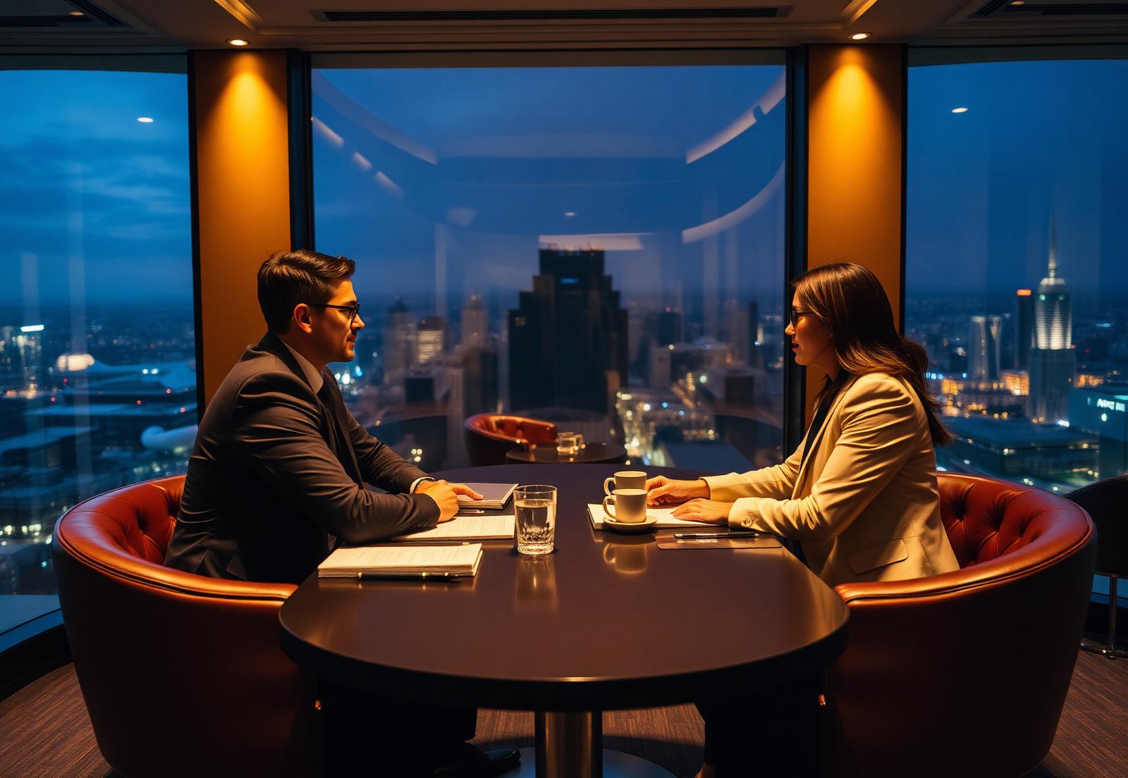 A curated one-to-one investor meeting in a private lounge